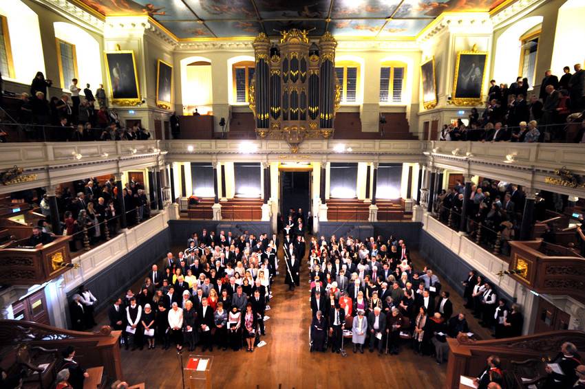 The academic procession into the Sheldonian Theatre marks the start of the ceremony The academic procession into the Sheldonian Theatre marks the start of the ceremony