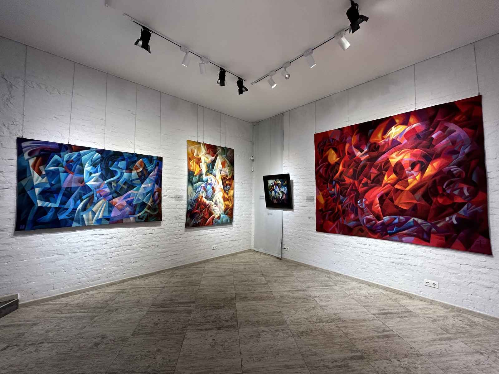 Tapestries on display at Portal 11 Gallery, Kyiv.