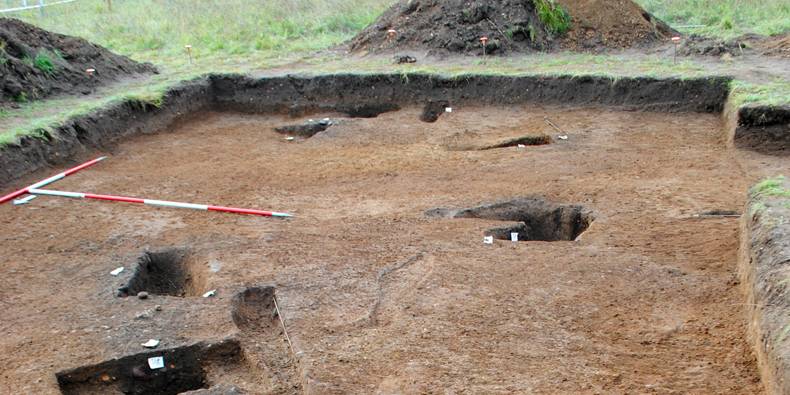 The roundhouse ditch after excavation The roundhouse ditch after excavation